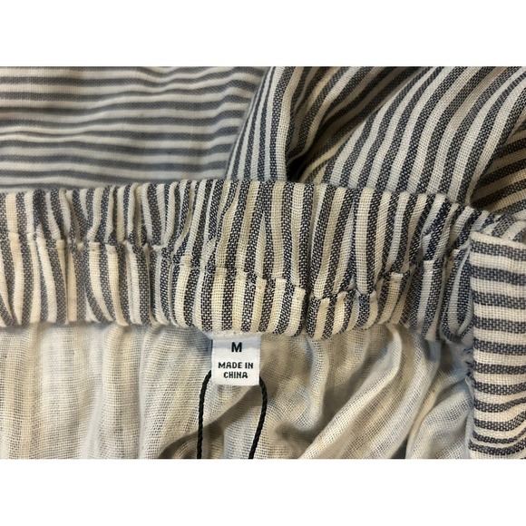 MIOU MUSE Navy Striped Gauze Maxi Dress Sleeveless Medium NWT - Picture 6 of 8